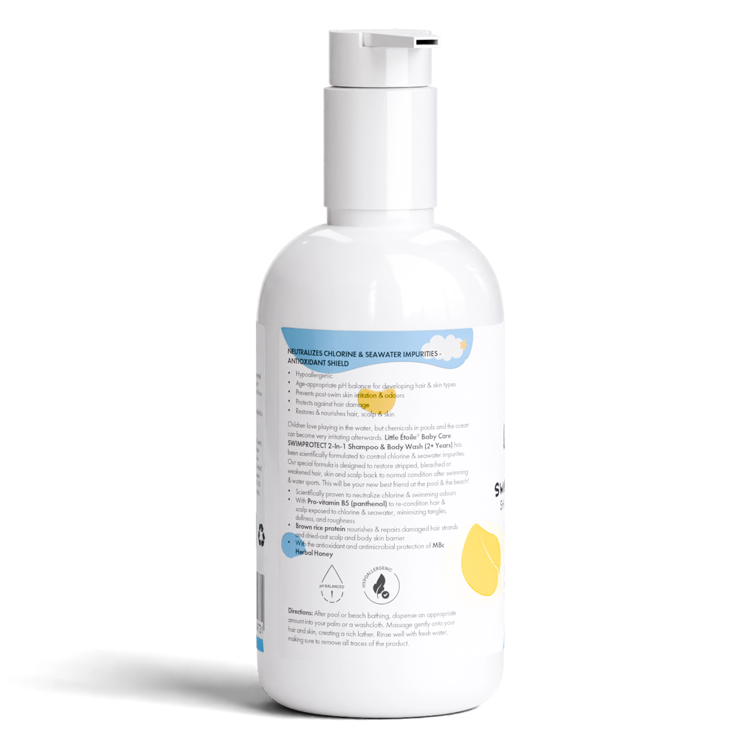 SwimProtect 2-in-1 Shampoo & Body Wash, Chlorine Removal, for 2+ Years